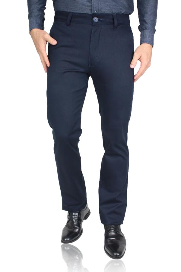 Pantalón De Gabardina Azul Marino Regular Fit Para Caballero 